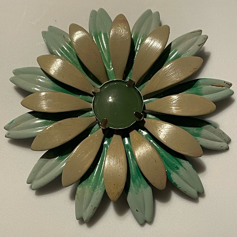 Vintage Inspired Enamel Flower Brooch